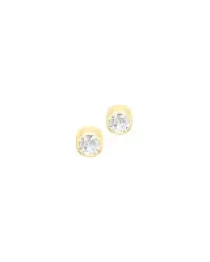 18K Gold Gemstone Bezel Earrings