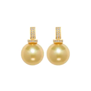 18k South Sea Golden Pearl Earrings KE00007