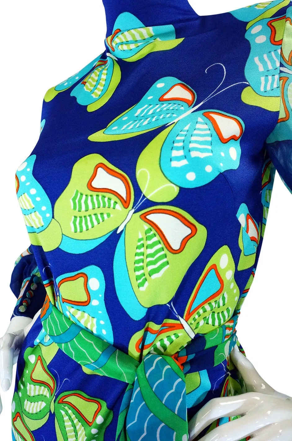 1960s Butterfly Print La Mendola Maxi