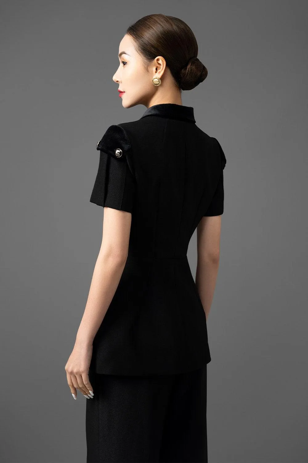 Adriana A-line Short Sleeved Gabardine Ankle Length Set