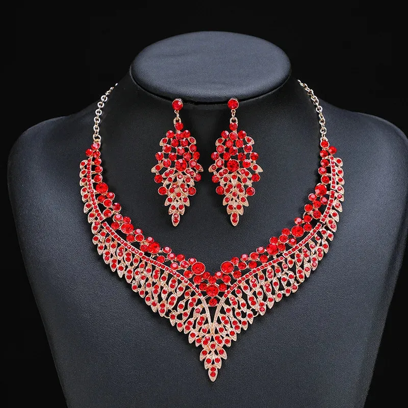 Affordable Elegance Luxury Crystal Rhinestone Necklace and Earrings - Bridal Accessories - Quinceanera Fashion Jewel