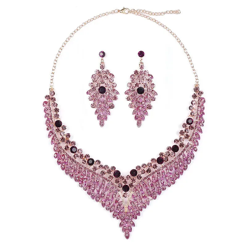 Affordable Elegance Luxury Crystal Rhinestone Necklace and Earrings - Bridal Accessories - Quinceanera Fashion Jewel