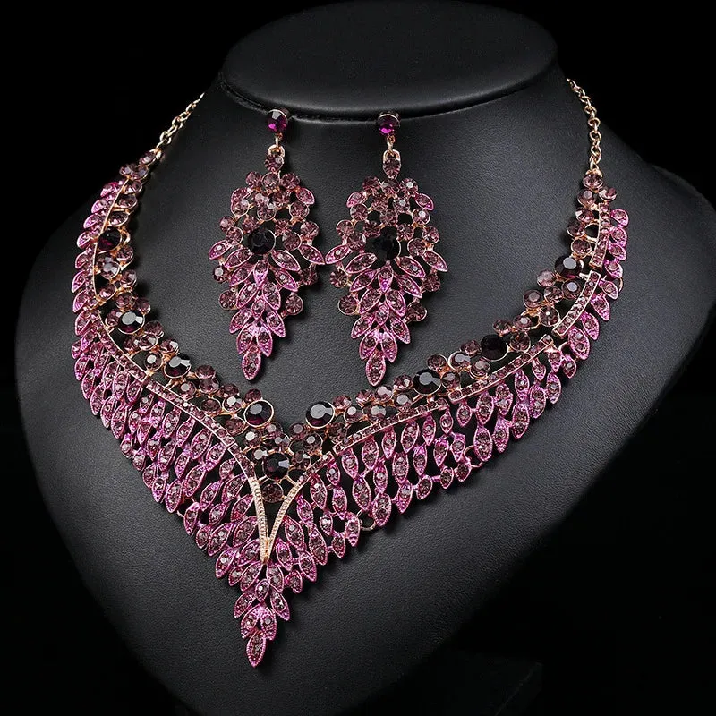 Affordable Elegance Luxury Crystal Rhinestone Necklace and Earrings - Bridal Accessories - Quinceanera Fashion Jewel