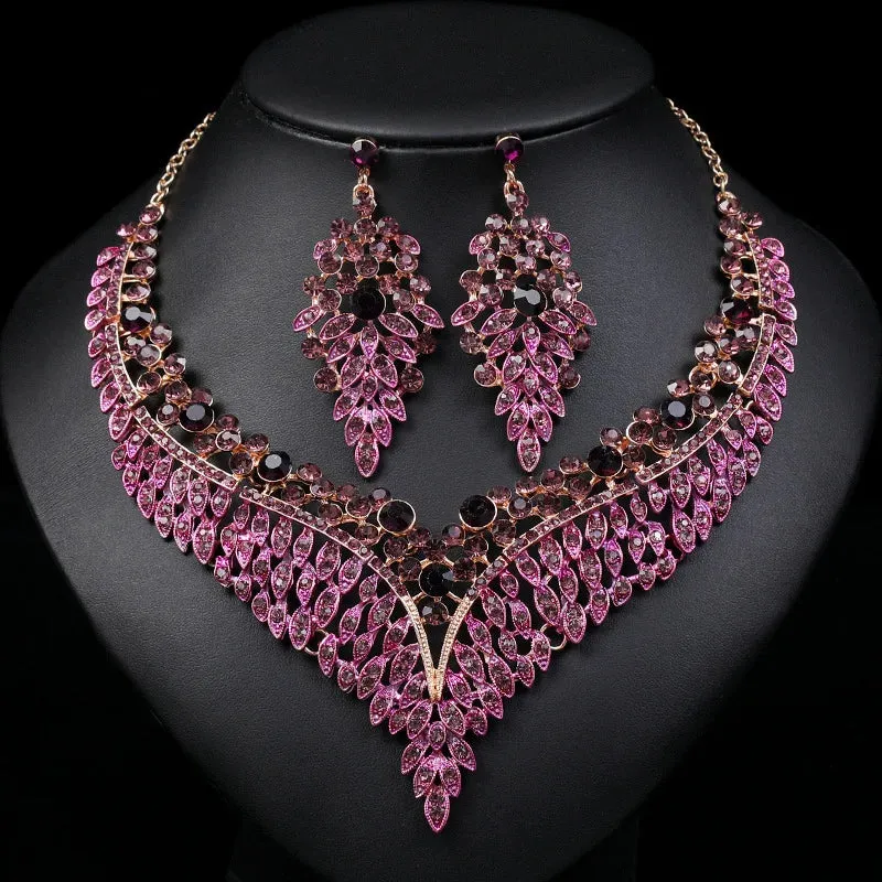 Affordable Elegance Luxury Crystal Rhinestone Necklace and Earrings - Bridal Accessories - Quinceanera Fashion Jewel
