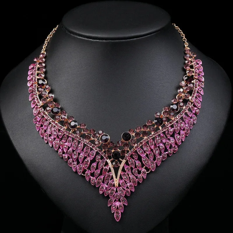 Affordable Elegance Luxury Crystal Rhinestone Necklace and Earrings - Bridal Accessories - Quinceanera Fashion Jewel
