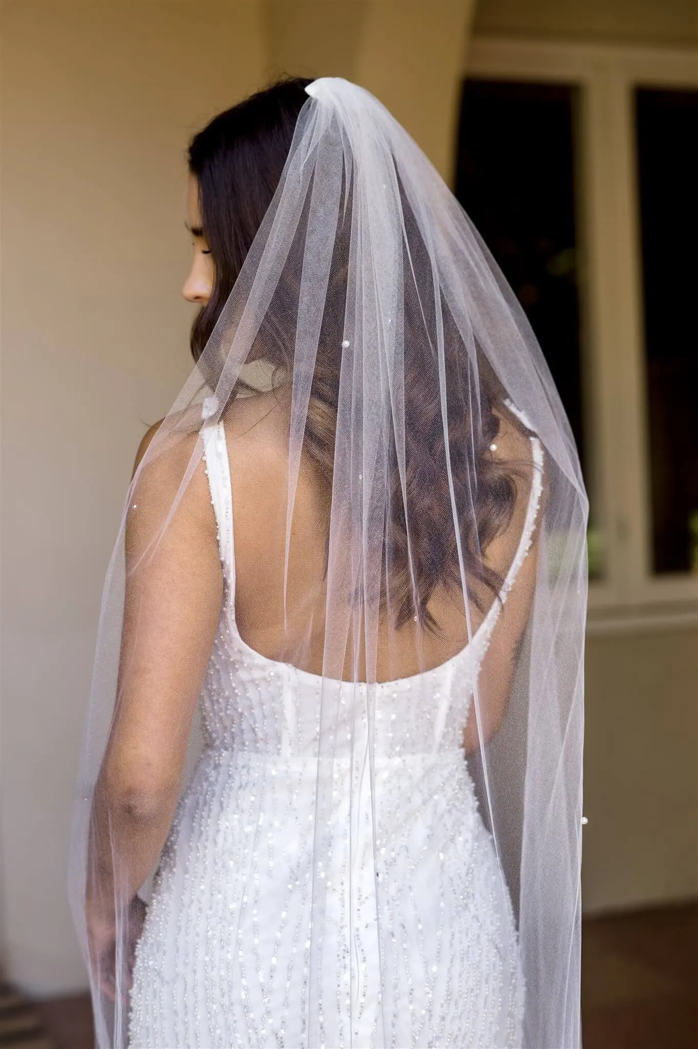 Alexis 98inch Pearl and Crystal Veil