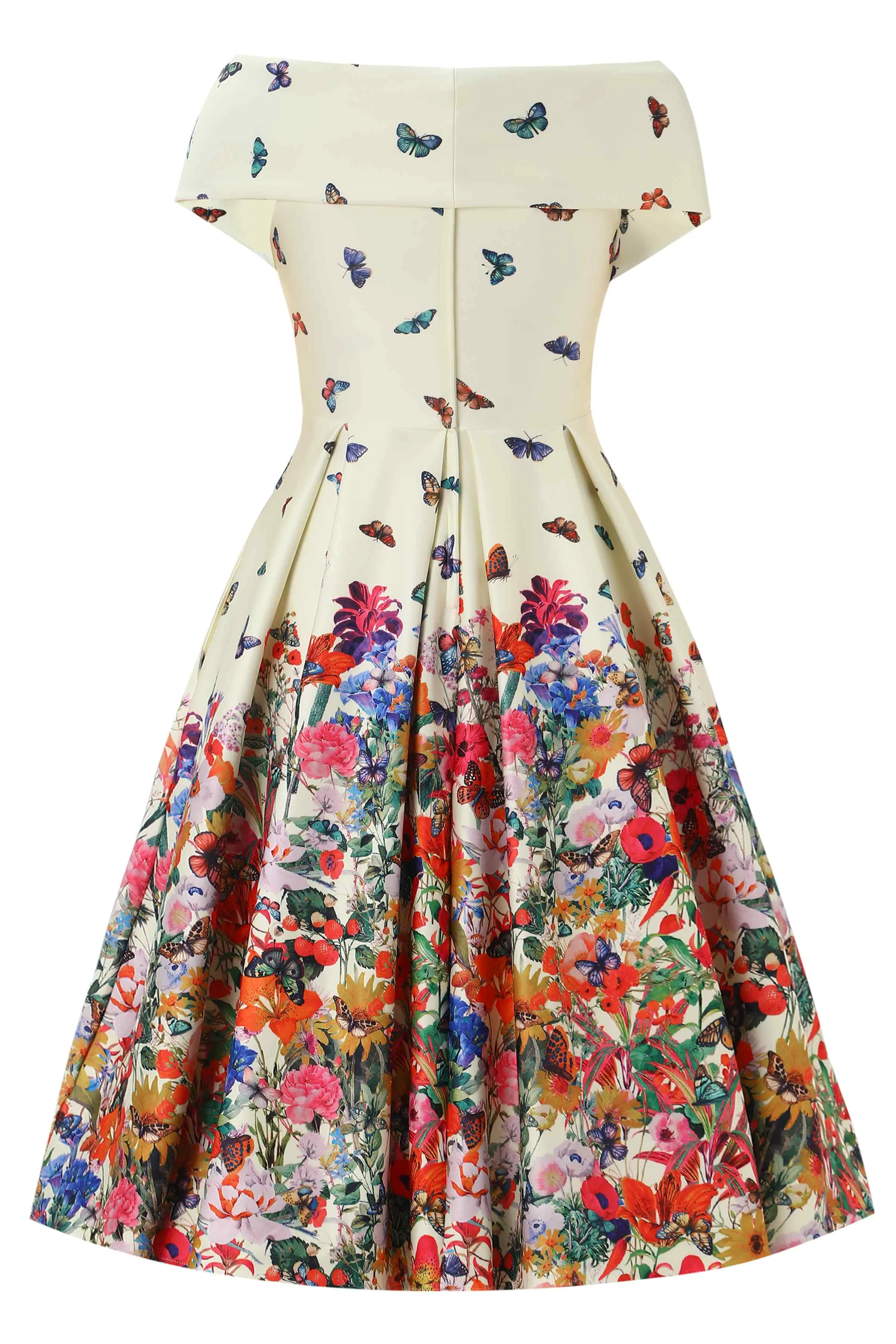 Beverly Butterfly Garden Off Shoulder Dress