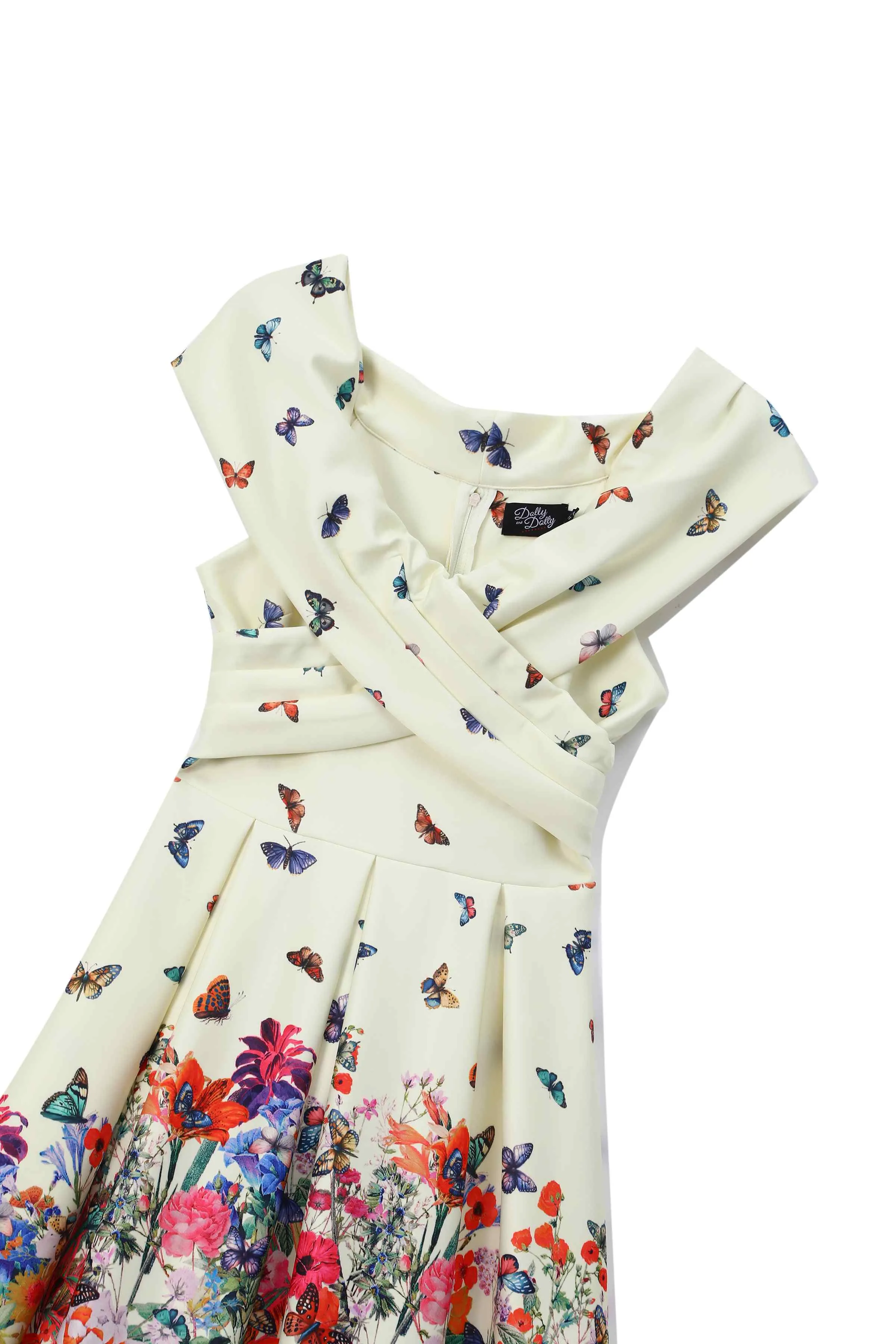 Beverly Butterfly Garden Off Shoulder Dress
