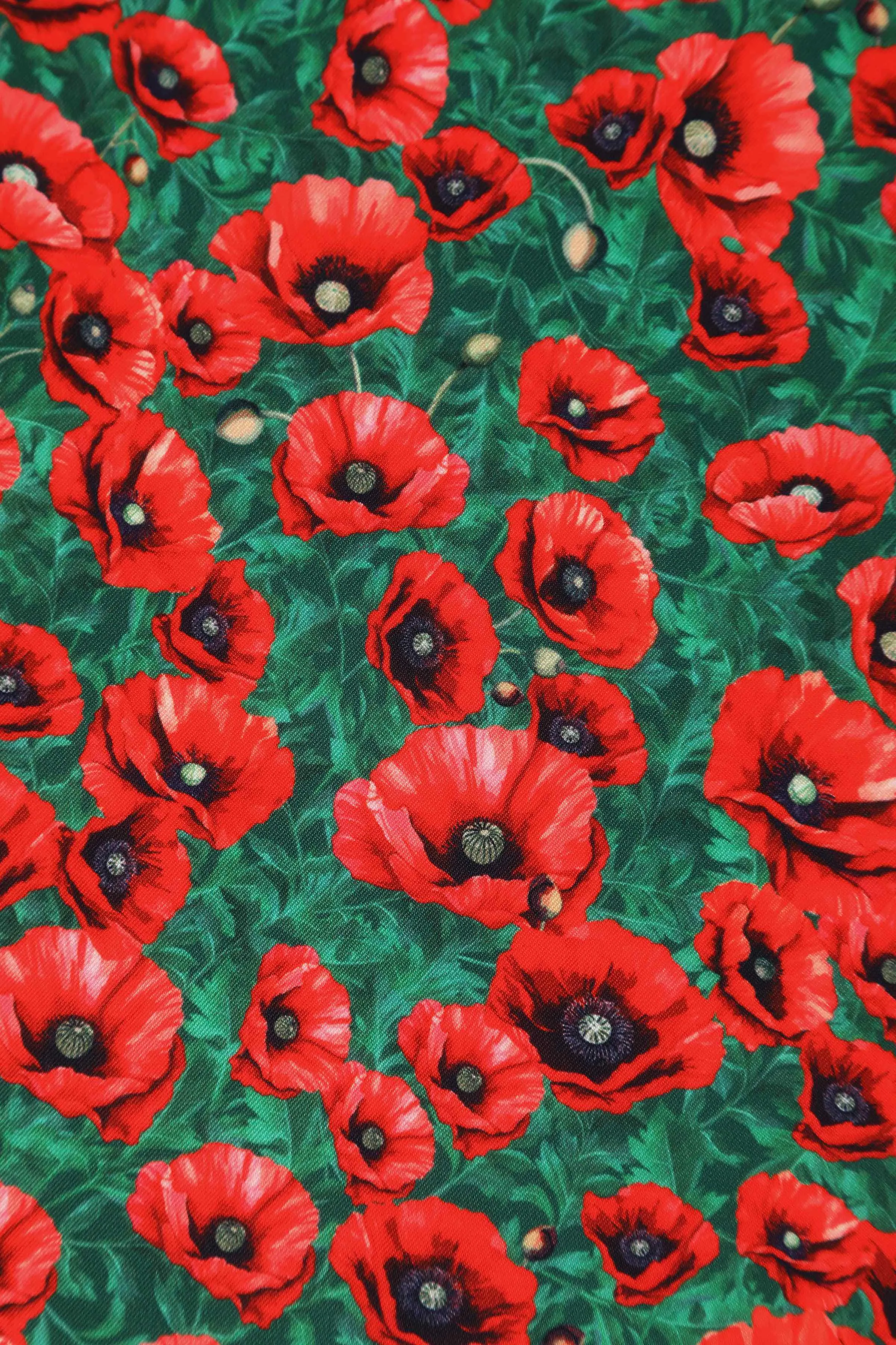 Beverly Red Poppy Garden Off Shoulder Dress
