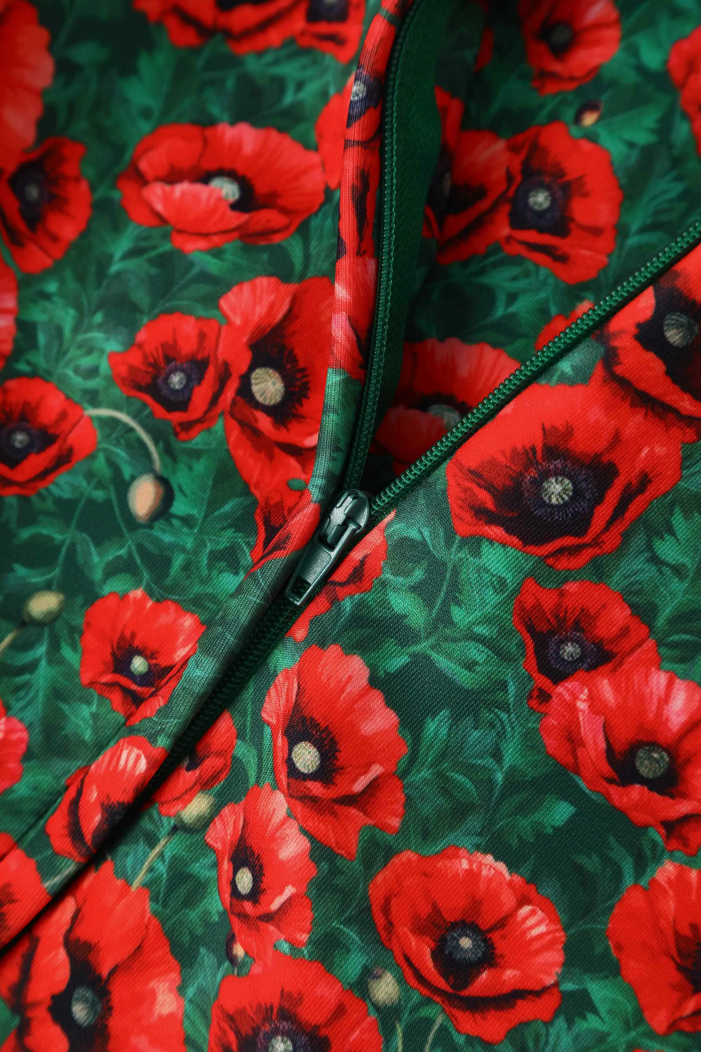 Beverly Red Poppy Garden Off Shoulder Dress