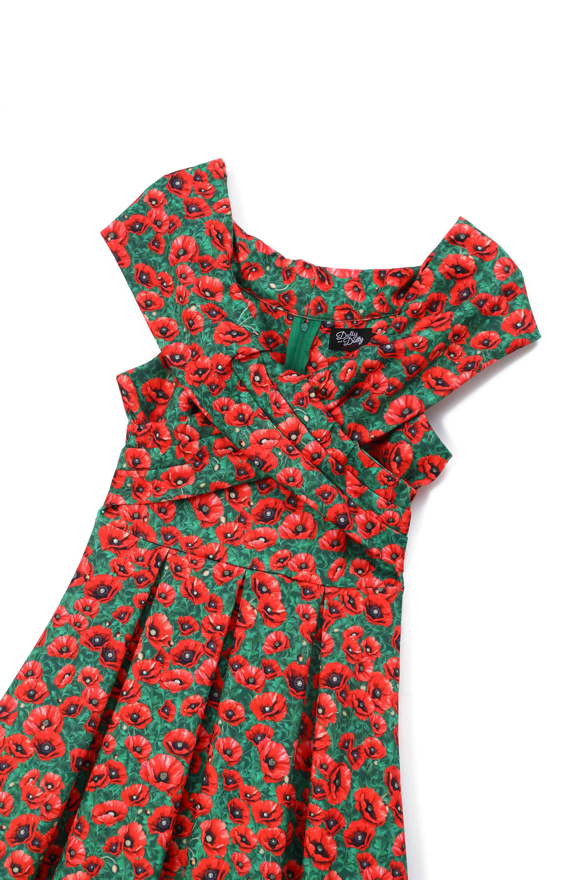 Beverly Red Poppy Garden Off Shoulder Dress