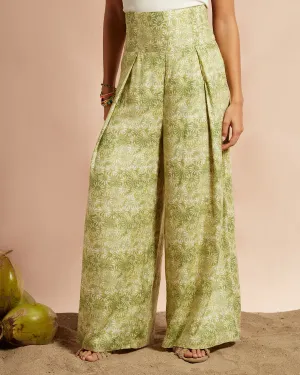 Botanic Printed Wide-Legged Pants