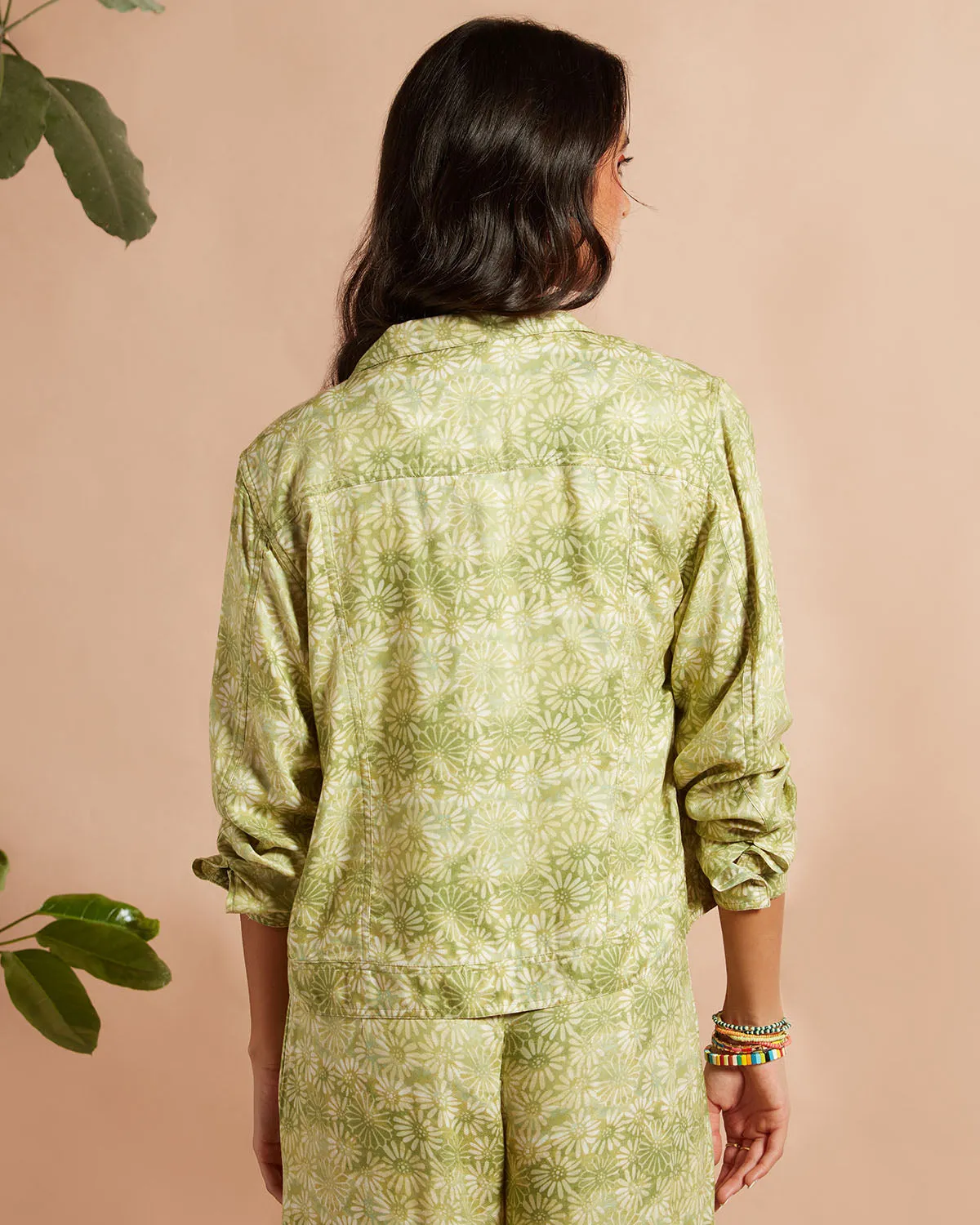 Botanic Printed Zipper Jacket