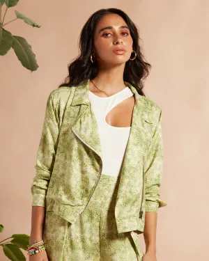 Botanic Printed Zipper Jacket