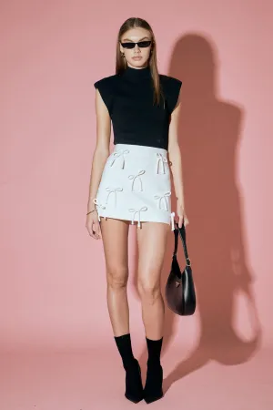 Bow Detailed Mini Skirt