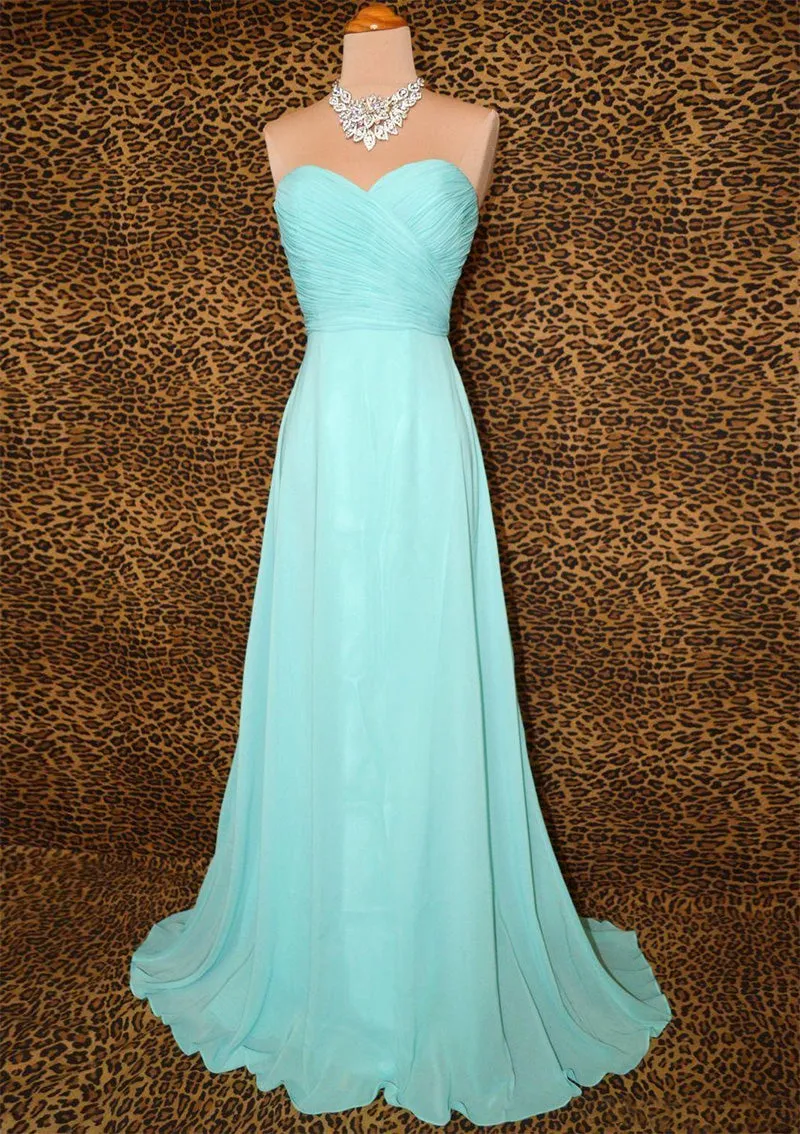 Bridesmaid Gown Blue Prom Dresses, Chiffon Prom Gown Simple Bridesmaid Dress, Evening Dresses, Fall Wedding Gowns
