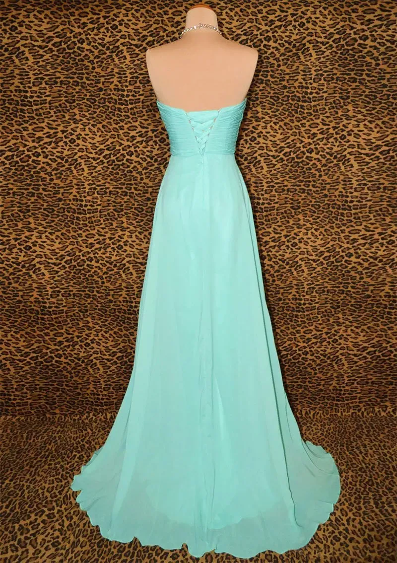 Bridesmaid Gown Blue Prom Dresses, Chiffon Prom Gown Simple Bridesmaid Dress, Evening Dresses, Fall Wedding Gowns