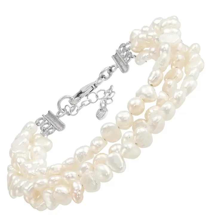Bright and Radiant, Freshwater Pearl & Silver Bracelet - Clearance