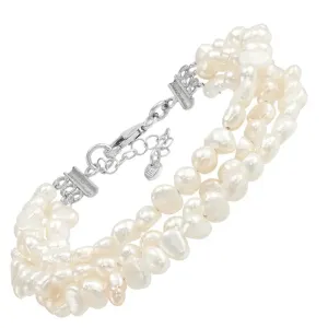 Bright and Radiant, Freshwater Pearl & Silver Bracelet - Clearance