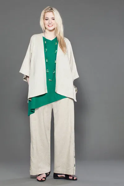 Button Palazzo Pant in Natural Roma