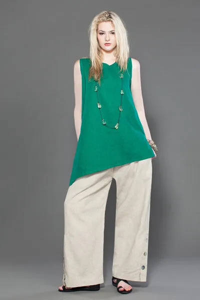 Button Palazzo Pant in Natural Roma