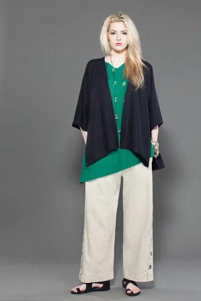 Button Palazzo Pant in Natural Roma