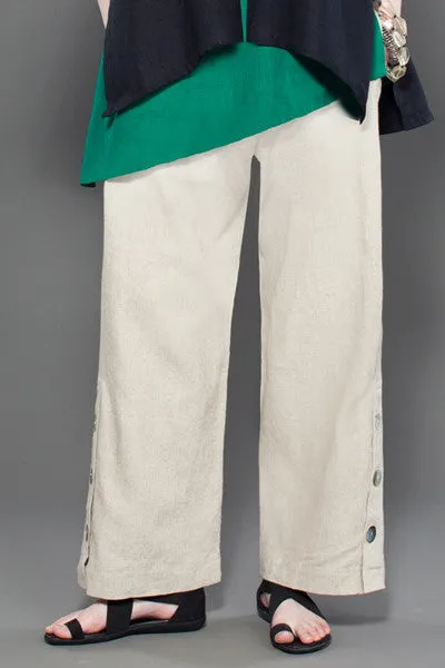 Button Palazzo Pant in Natural Roma