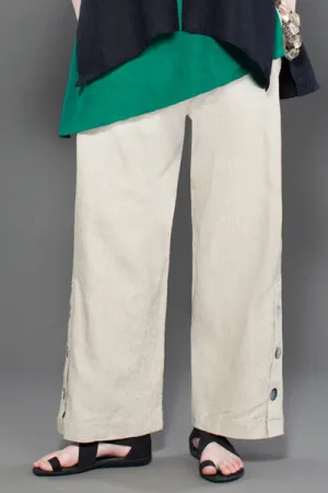 Button Palazzo Pant in Natural Roma