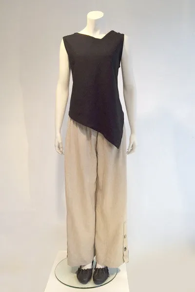 Button Palazzo Pant in Natural Roma