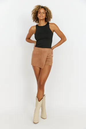 Cannon Faux Suede Wrap Skort