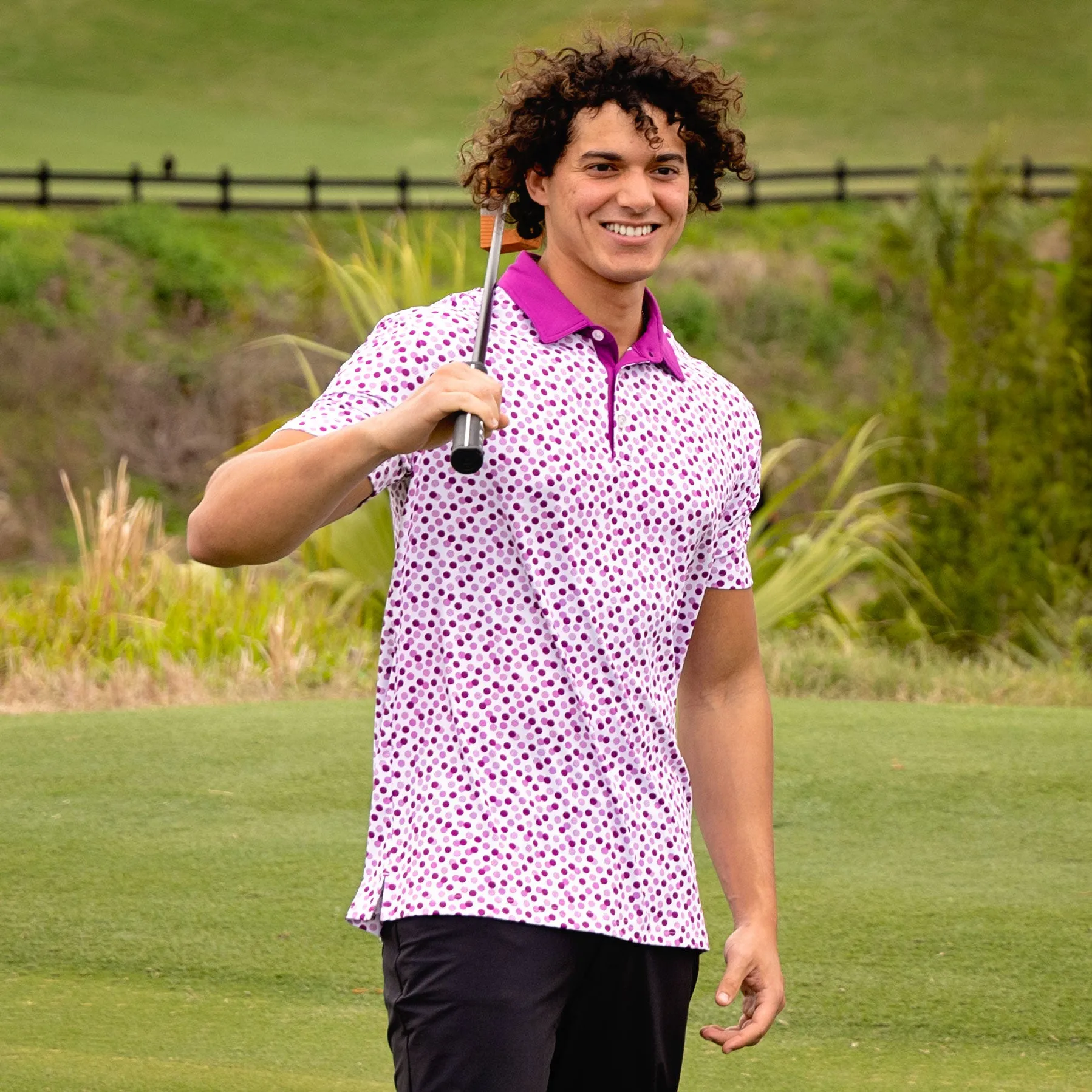 Cove Polo - White/Wild Aster