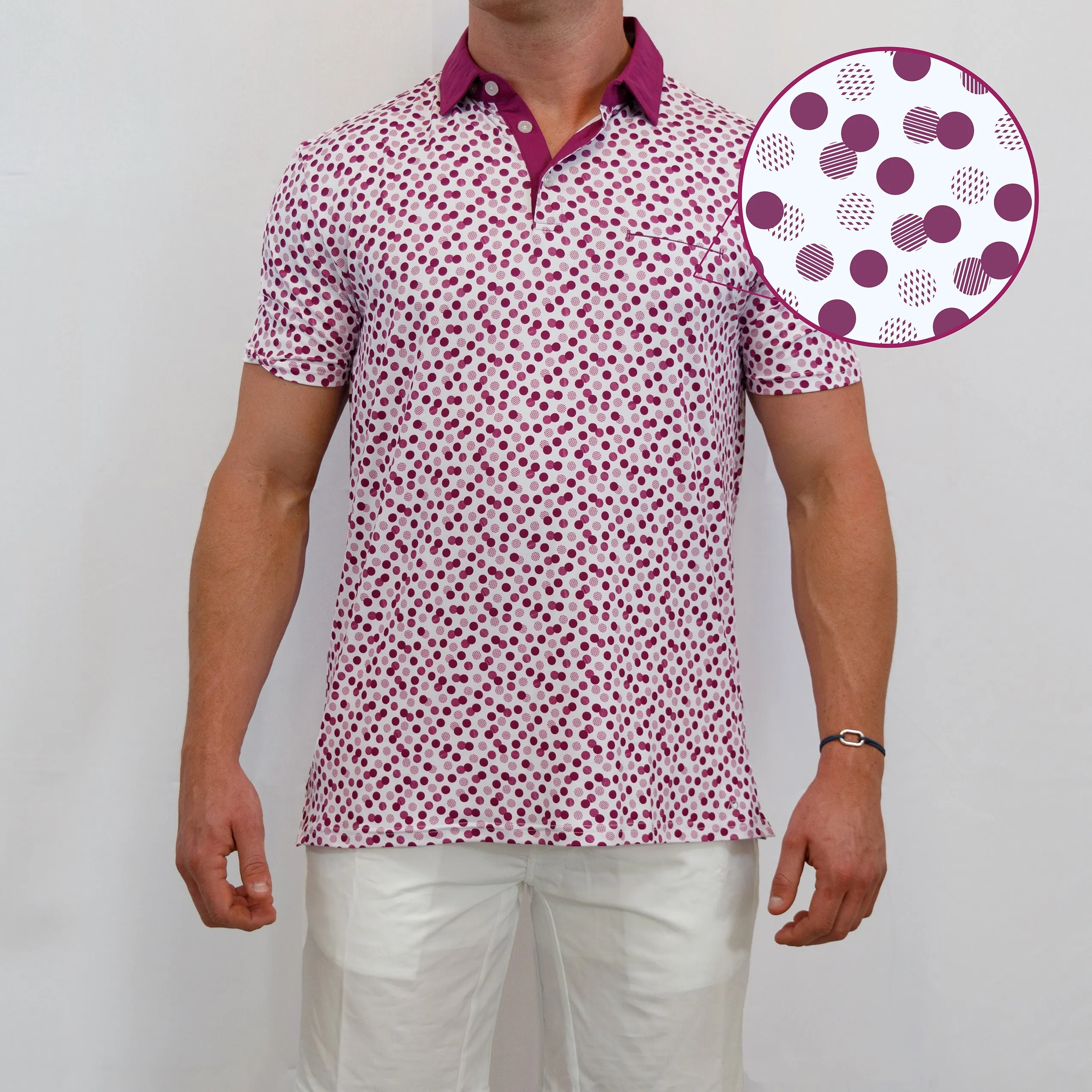 Cove Polo - White/Wild Aster