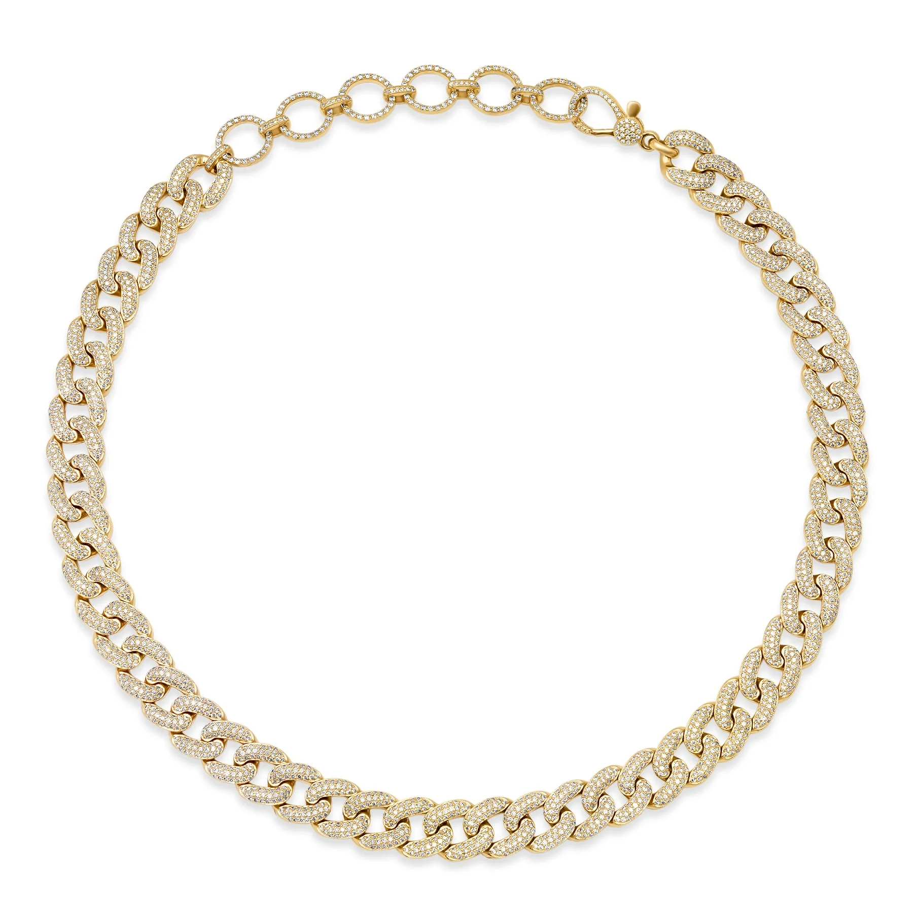 CUBAN DIAMOND ENCRUSTED CHAIN W/ CIRCLE EXTENDERS