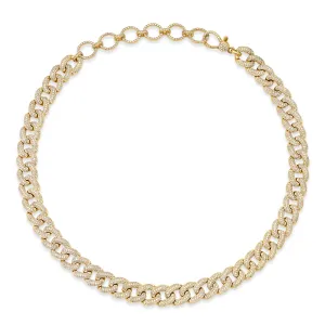 CUBAN DIAMOND ENCRUSTED CHAIN W/ CIRCLE EXTENDERS