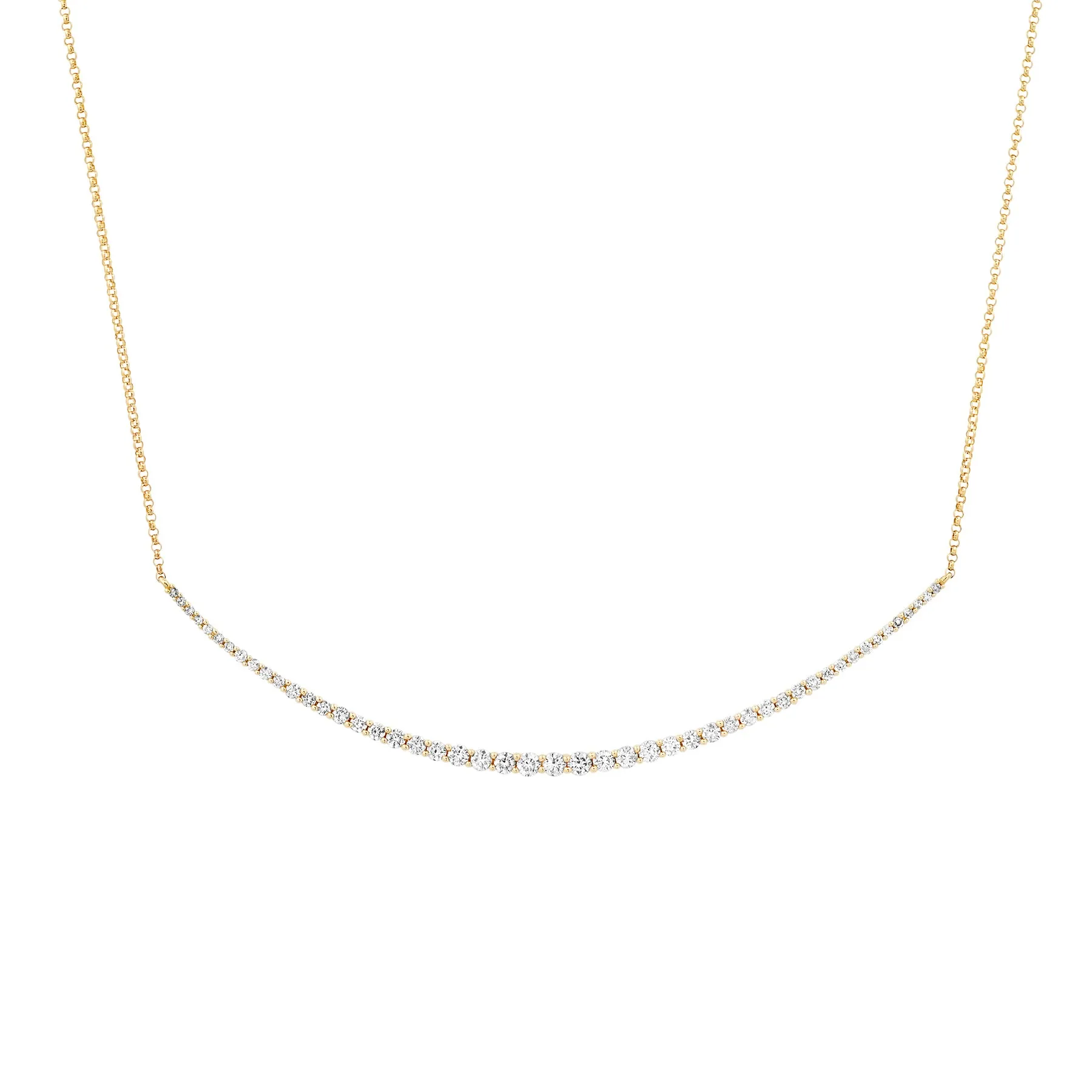 CURVE DIAMOND NECKLACE, 14kt GOLD