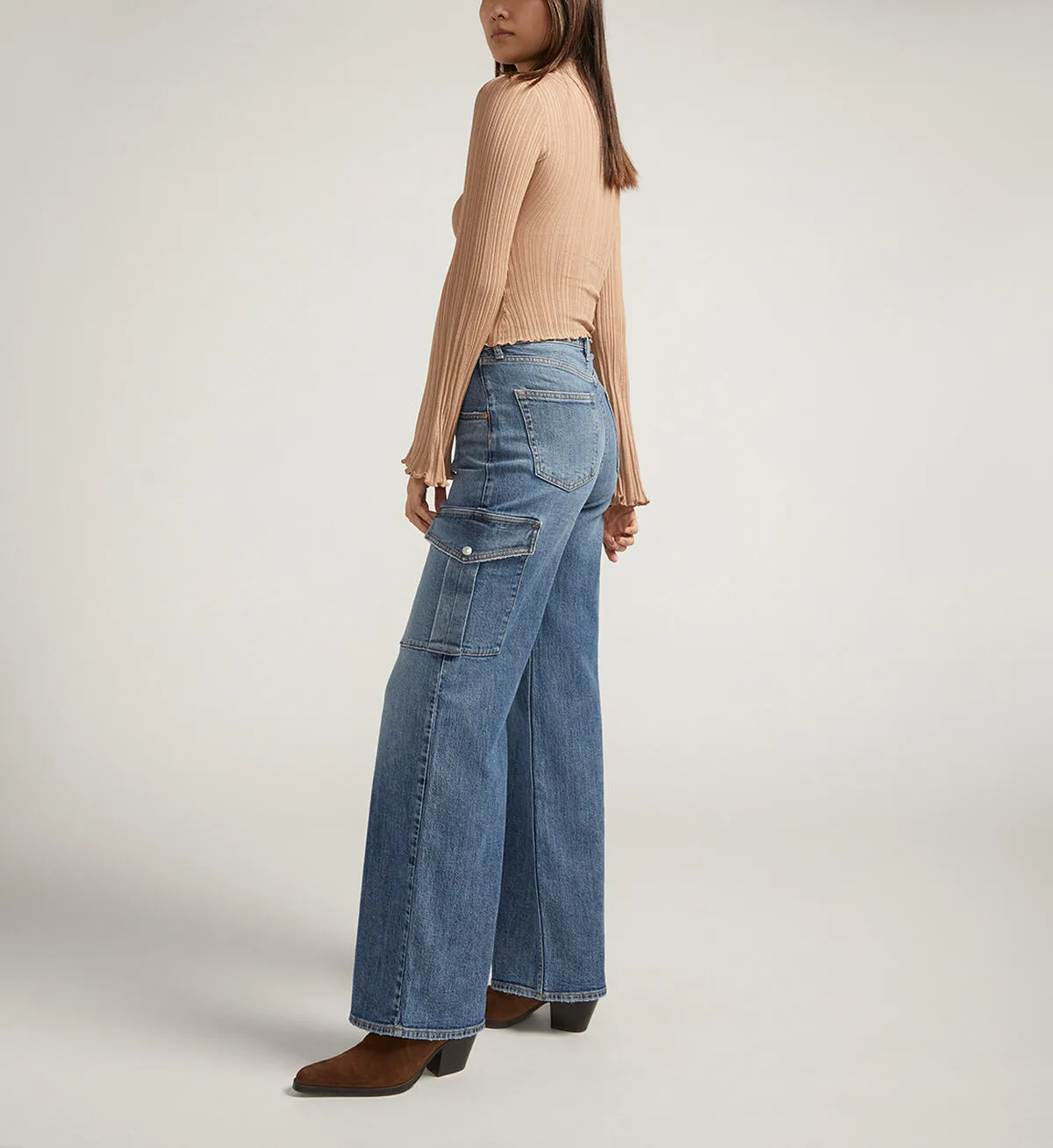 Denim Cargo Wide Leg
