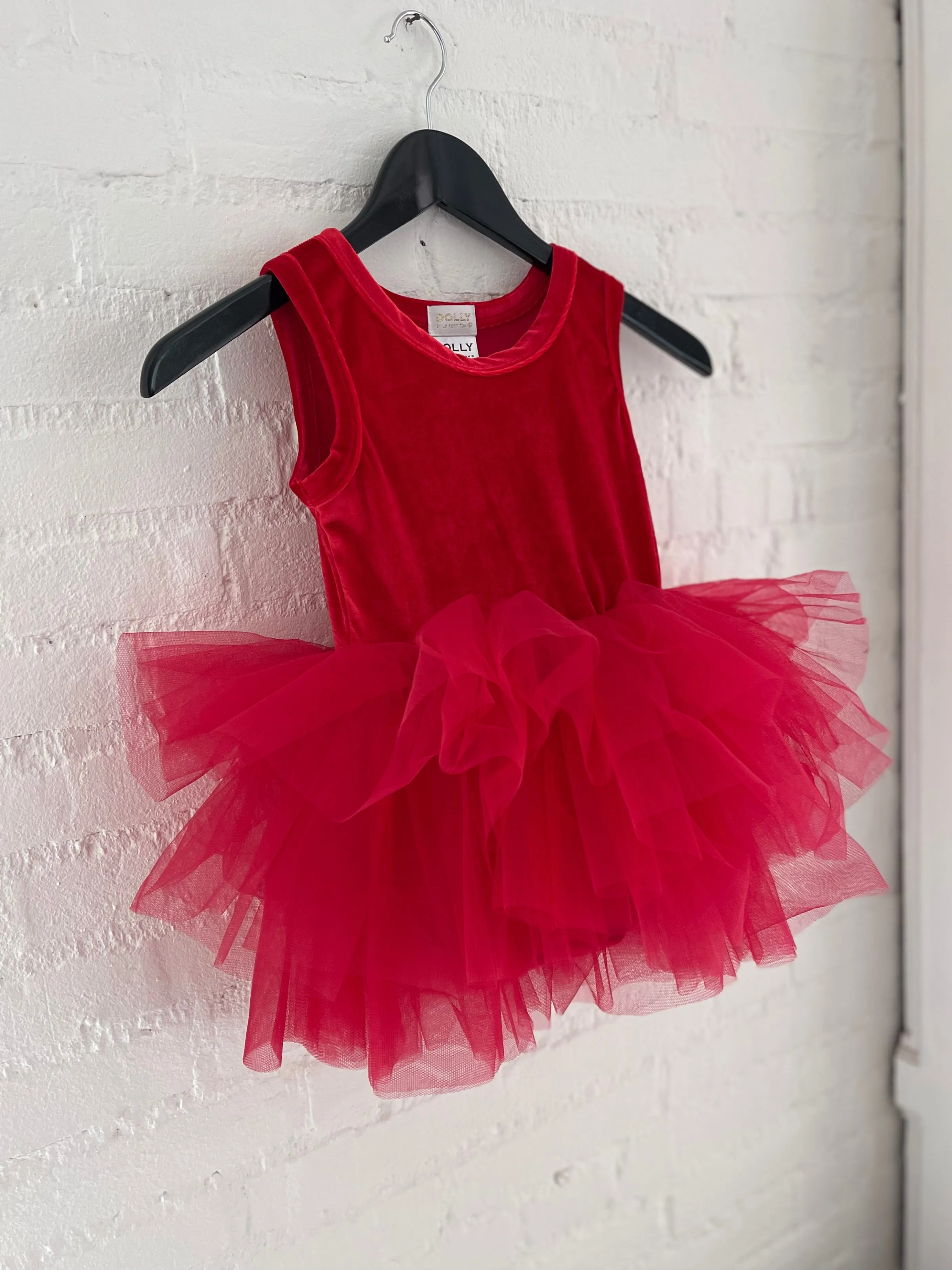 DOLLY TIMELESS VELVET TUTU DRESS red