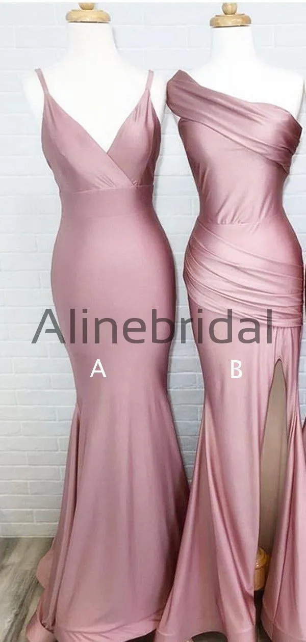 Dusty Rose  Mismatched Simple Mermiad Bridesmaid Dresses, AB4051