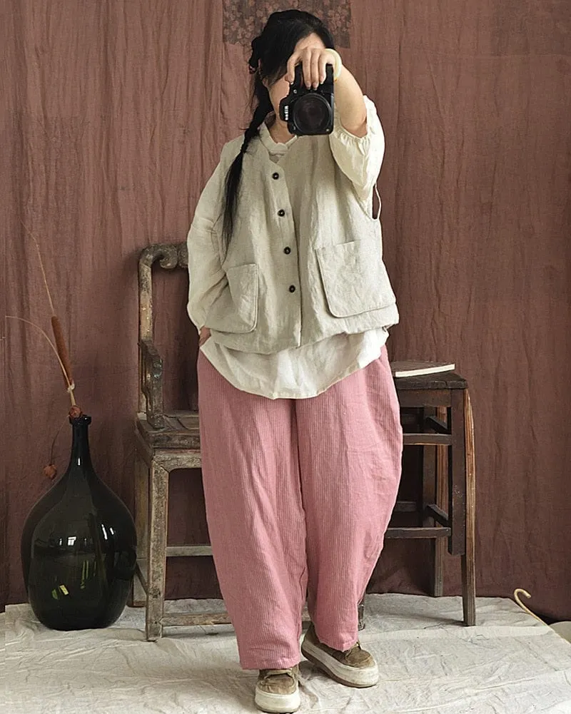 Elastic Waist Striped Harem Pants | Zen
