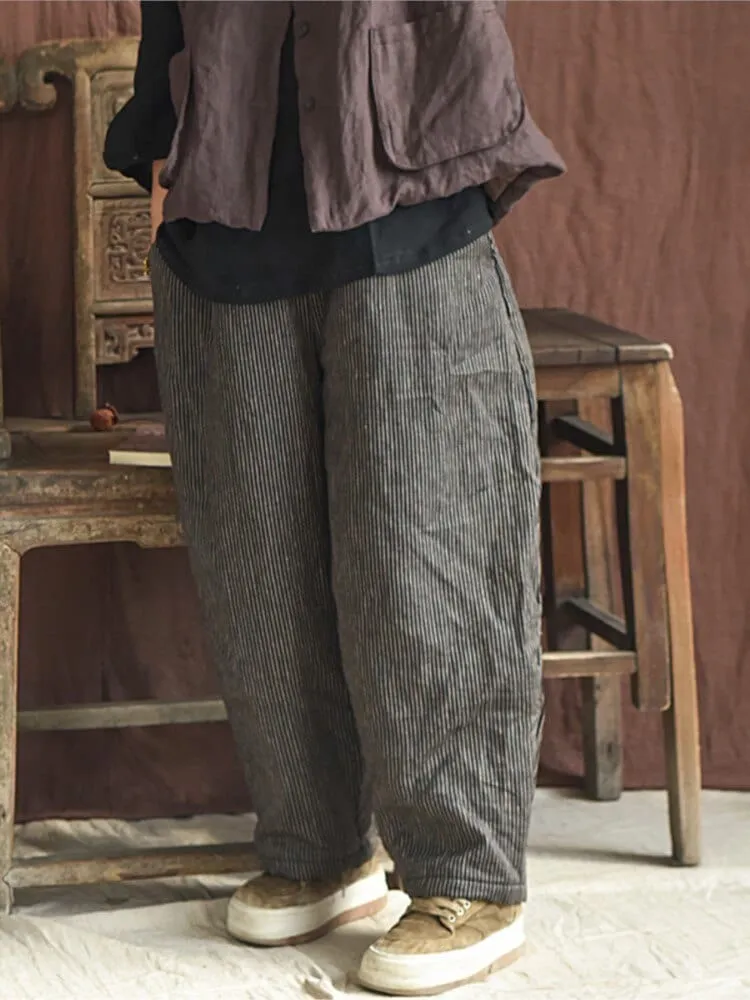 Elastic Waist Striped Harem Pants | Zen
