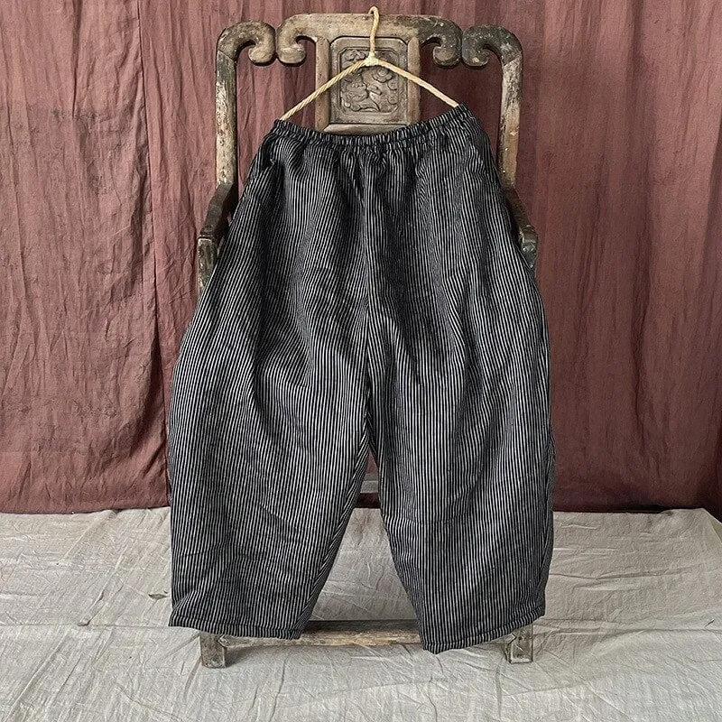 Elastic Waist Striped Harem Pants | Zen