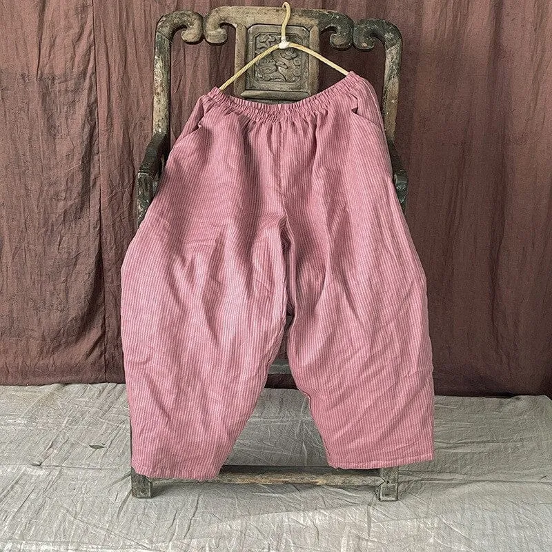 Elastic Waist Striped Harem Pants | Zen
