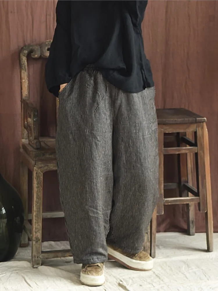Elastic Waist Striped Harem Pants | Zen