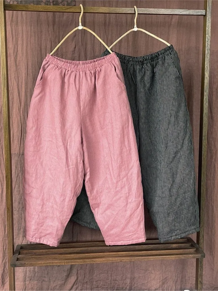 Elastic Waist Striped Harem Pants | Zen