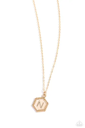 Emblematic Elegance - Gold - N Necklace