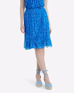 Faux Wrap Ruffled Skirt in Daisy