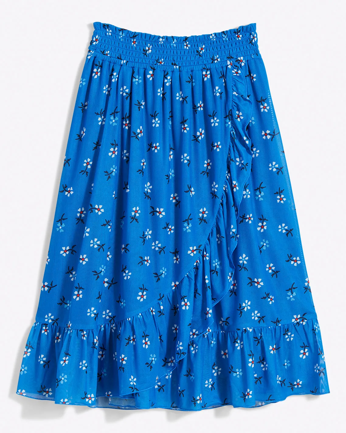 Faux Wrap Ruffled Skirt in Daisy