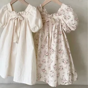 Floral Ruffle Sleeve A Line Dress