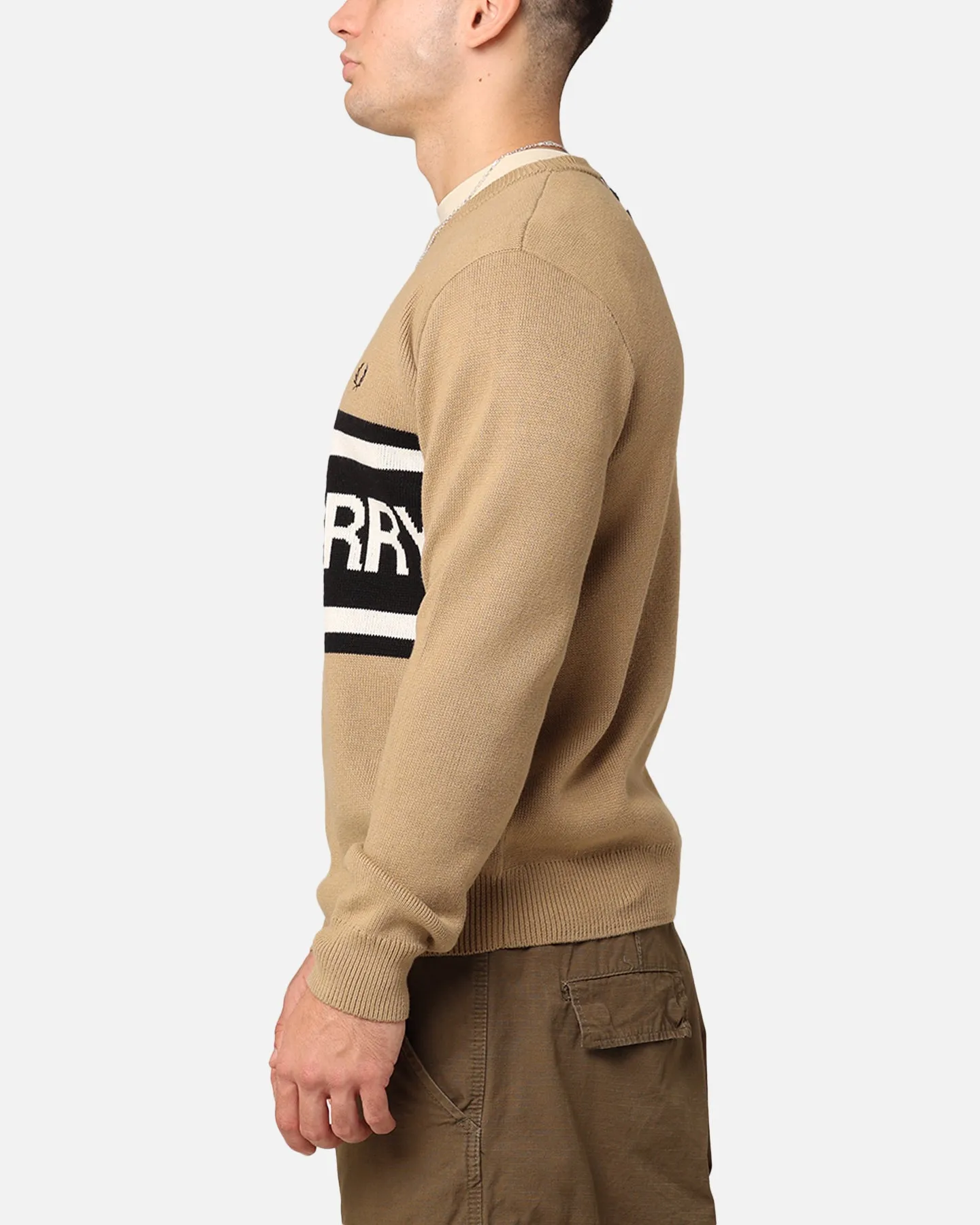 Fred Perry Graphic Sweater Warm Stone