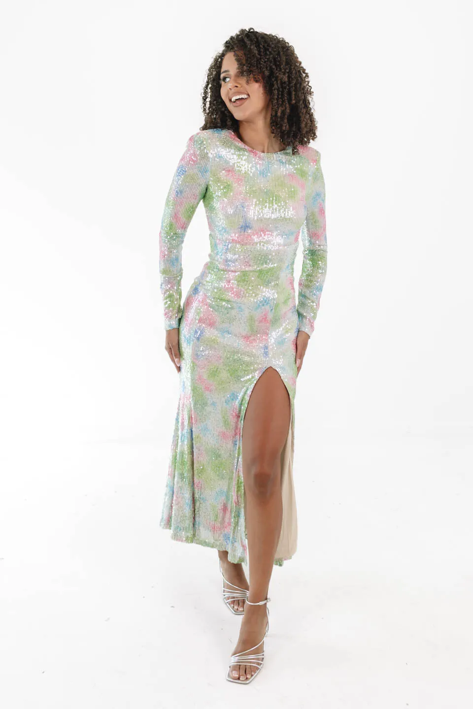 Fun And Formal Midi Dress - Multi